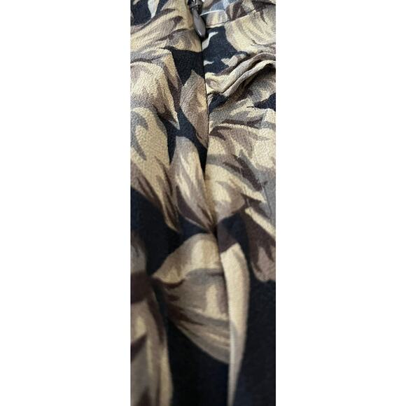 VALERIE STEVENS SILK WRAP AROUND MIDI SKIRT, WOMENS, 16, BROWN TAN BLUE FLORAL - Picture 9 of 11